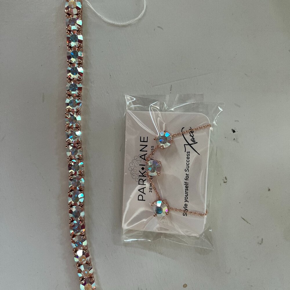 Park Lane Iridescent Necklace & Bracelet in rose gold